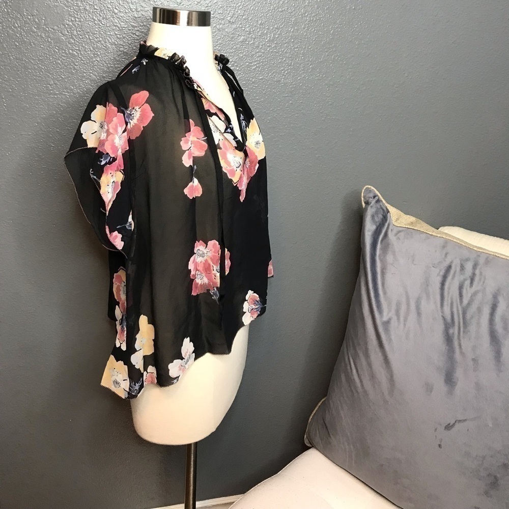 Ulla Johnson Saadi Floral print silk georgette blouse size 2 - Picture 6 of 10